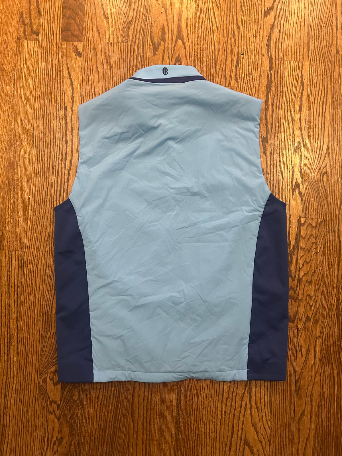 Holderness & Bourne Men's Large Light Blue Insulated Golf Vest Full Zip Logo