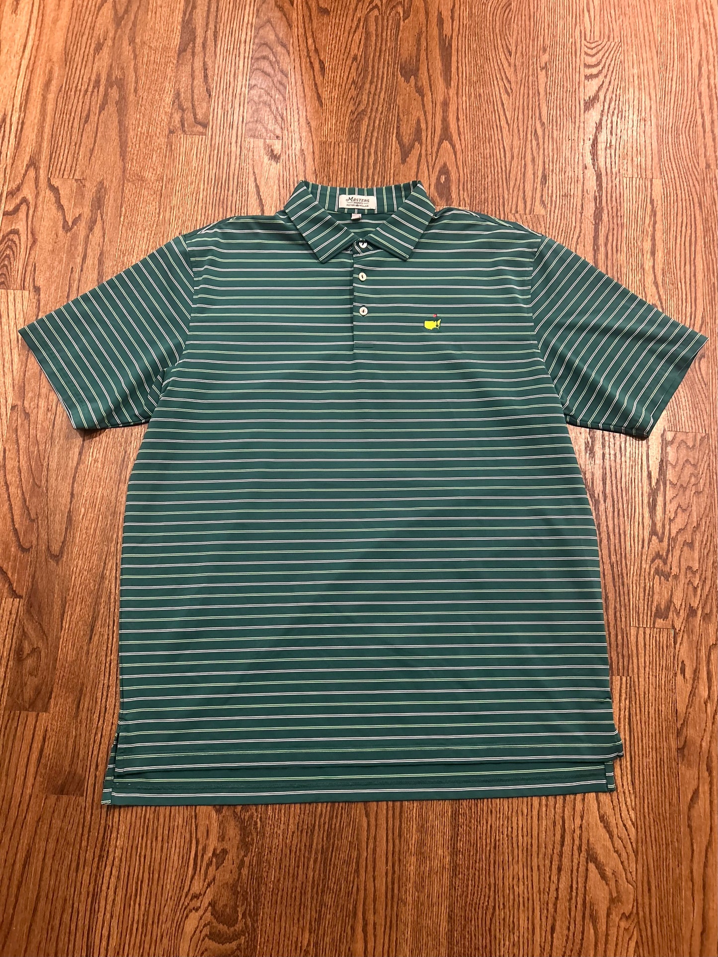 Men’s XL Masters Peter Millar Green Striped Polo