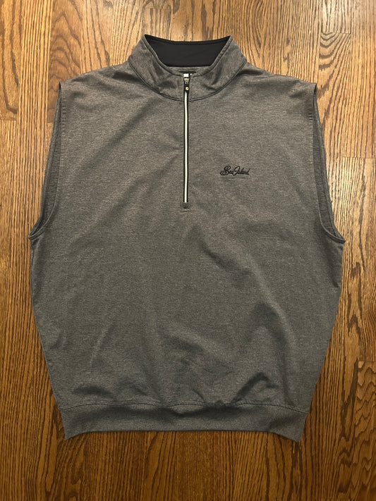 Men’s Large FootJoy Sea Island Gray Quarter Zip Performance Golf Vest