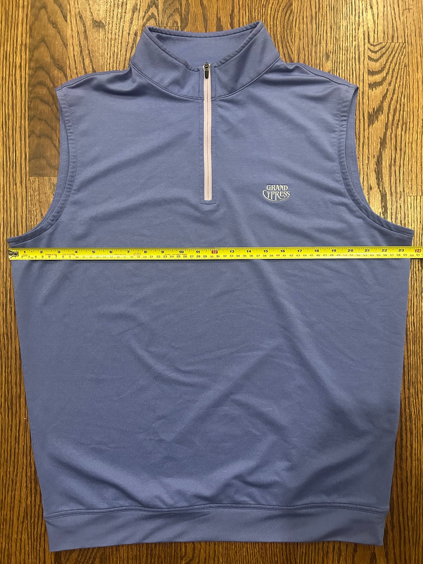 Men’s Large Peter Millar Grand Cypress Quarter Zip Golf Vest Light Blue Orlando