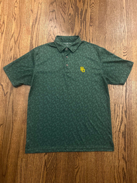 Men’s Medium Horn Legend Baylor Bears Green University Bamboo Comfort Performance Polo