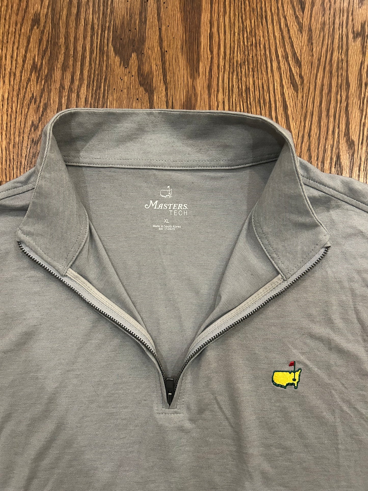 Men’s XL Masters Tech Gray Lightweight Performance Quarter Zip Golf