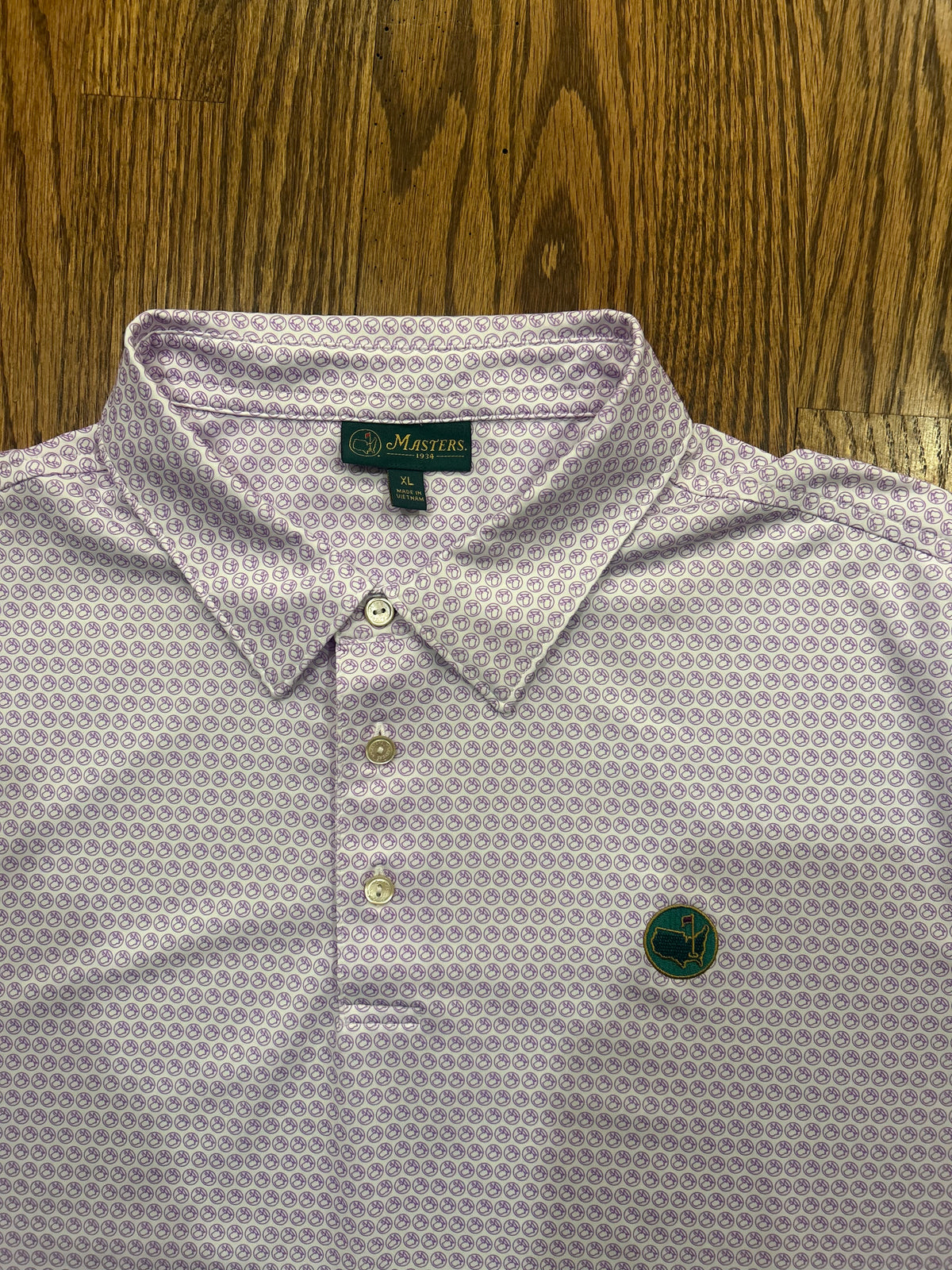 Men’s XL Masters Berckmans Place Purple AOP Golf Polo Augusta National
