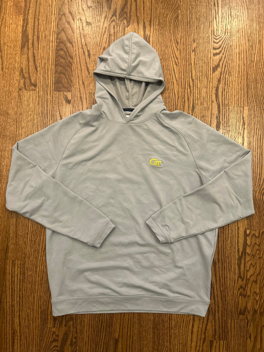 Men’s Medium Peter Millar Georgia Tech Yellow Jackets Gray Golf Hoodie