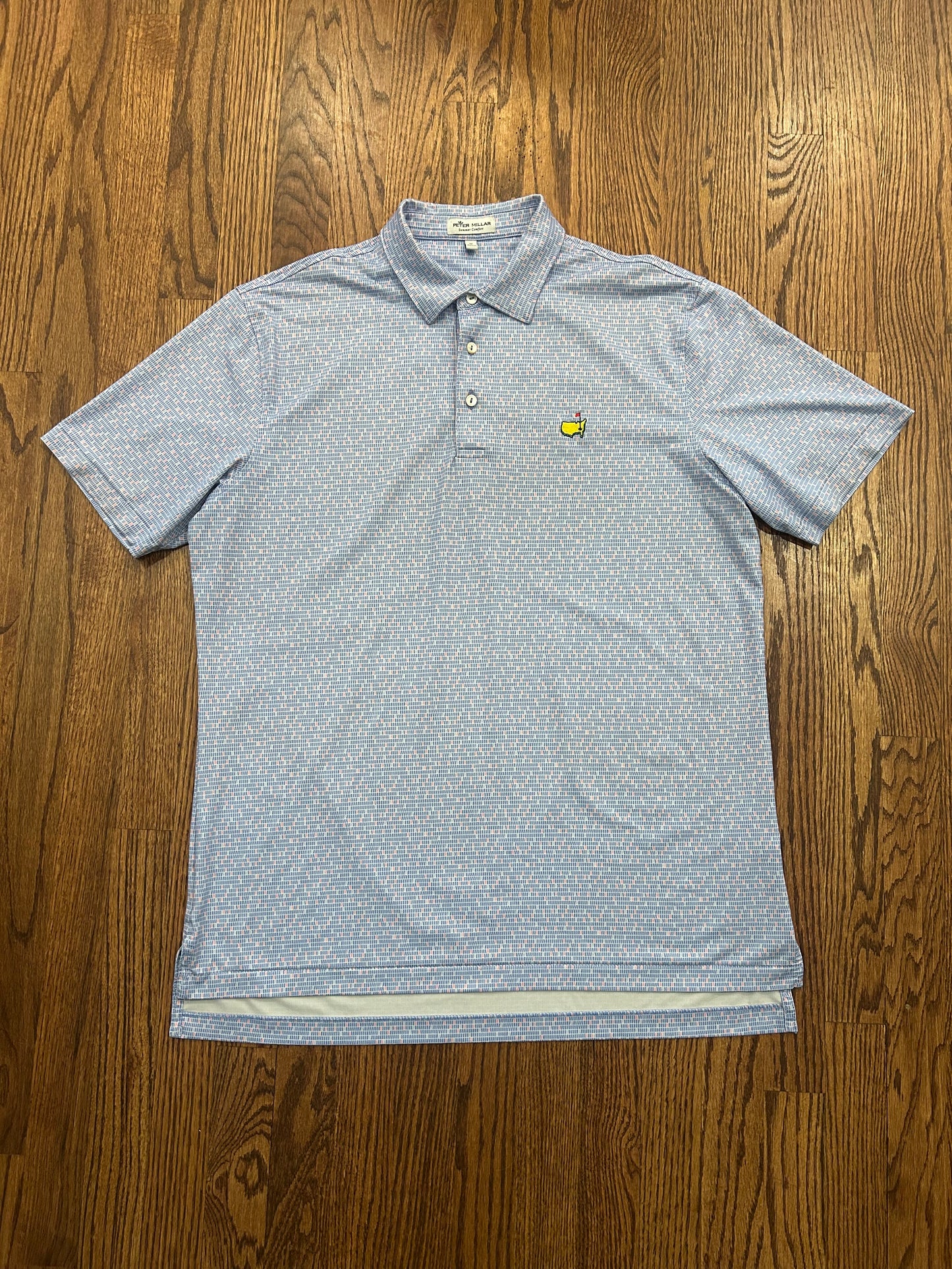 Men’s Medium Masters Peter Millar Blue Performance Golf Polo