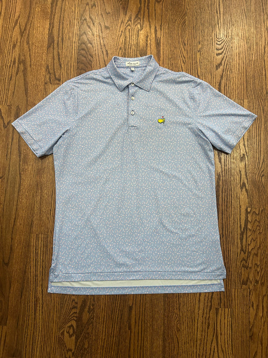 Men’s Medium Masters Peter Millar Blue Performance Golf Polo
