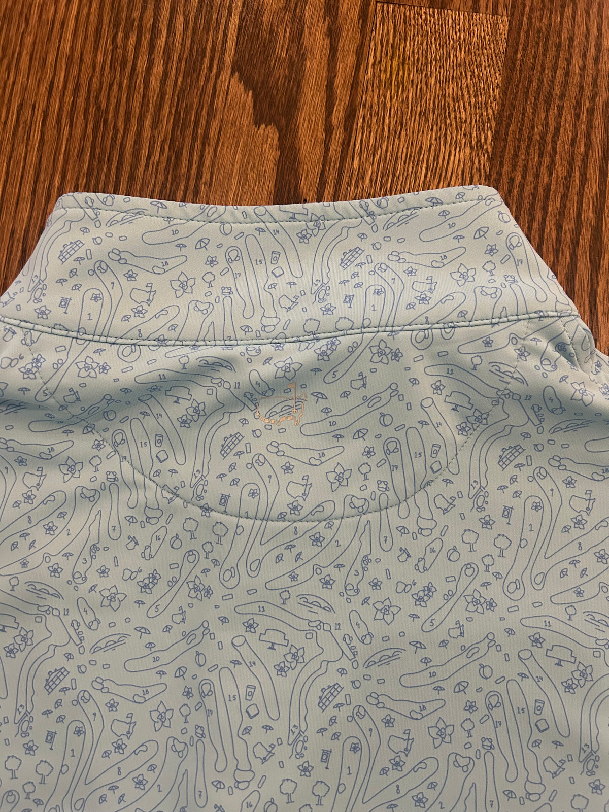 Men’s Large Masters Peter Millar Light Blue Course Layout Quarter Zip Pullover