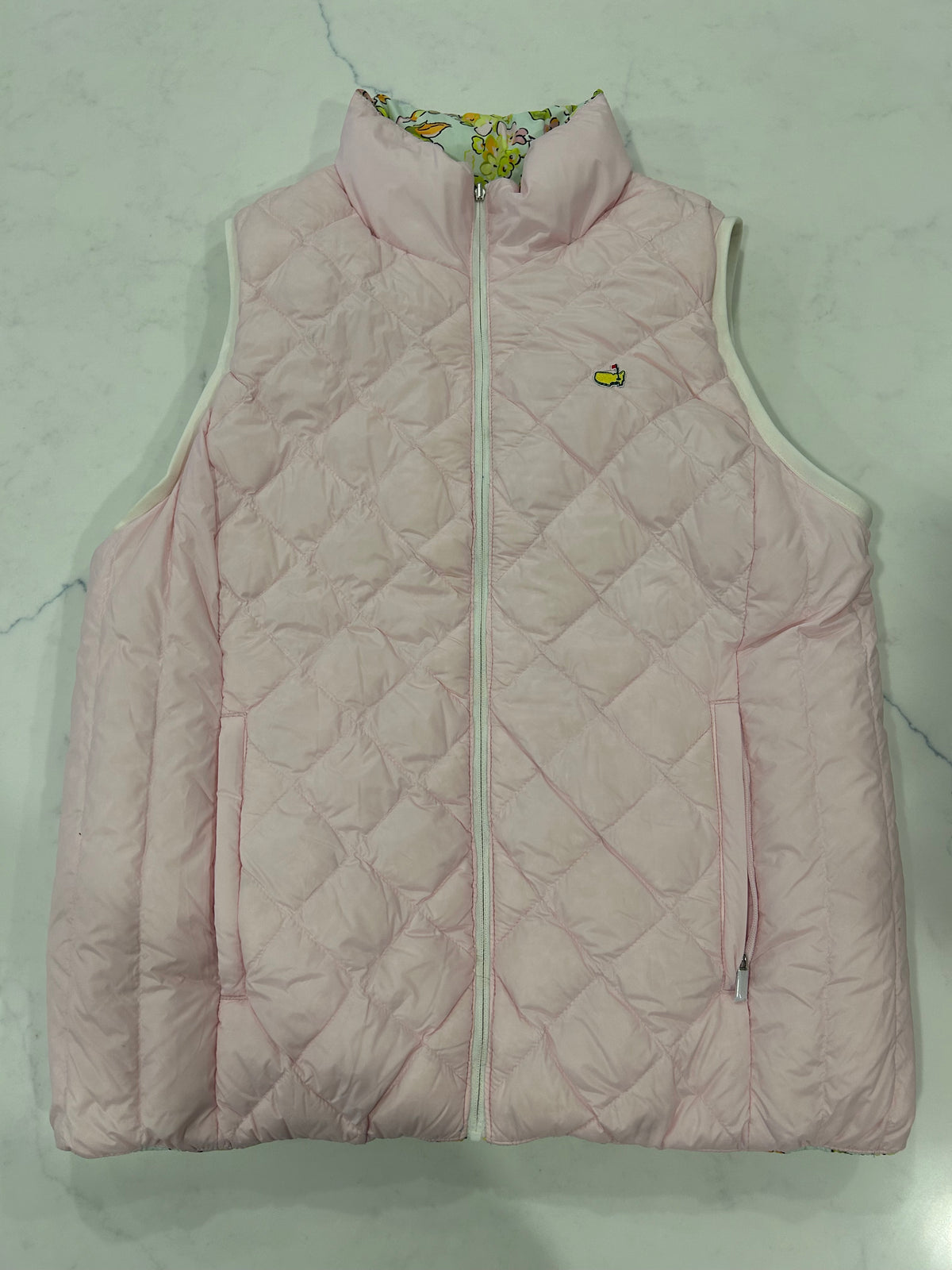 Tory Burch x Masters Floral Quilted Puffer Vest Women's Medium