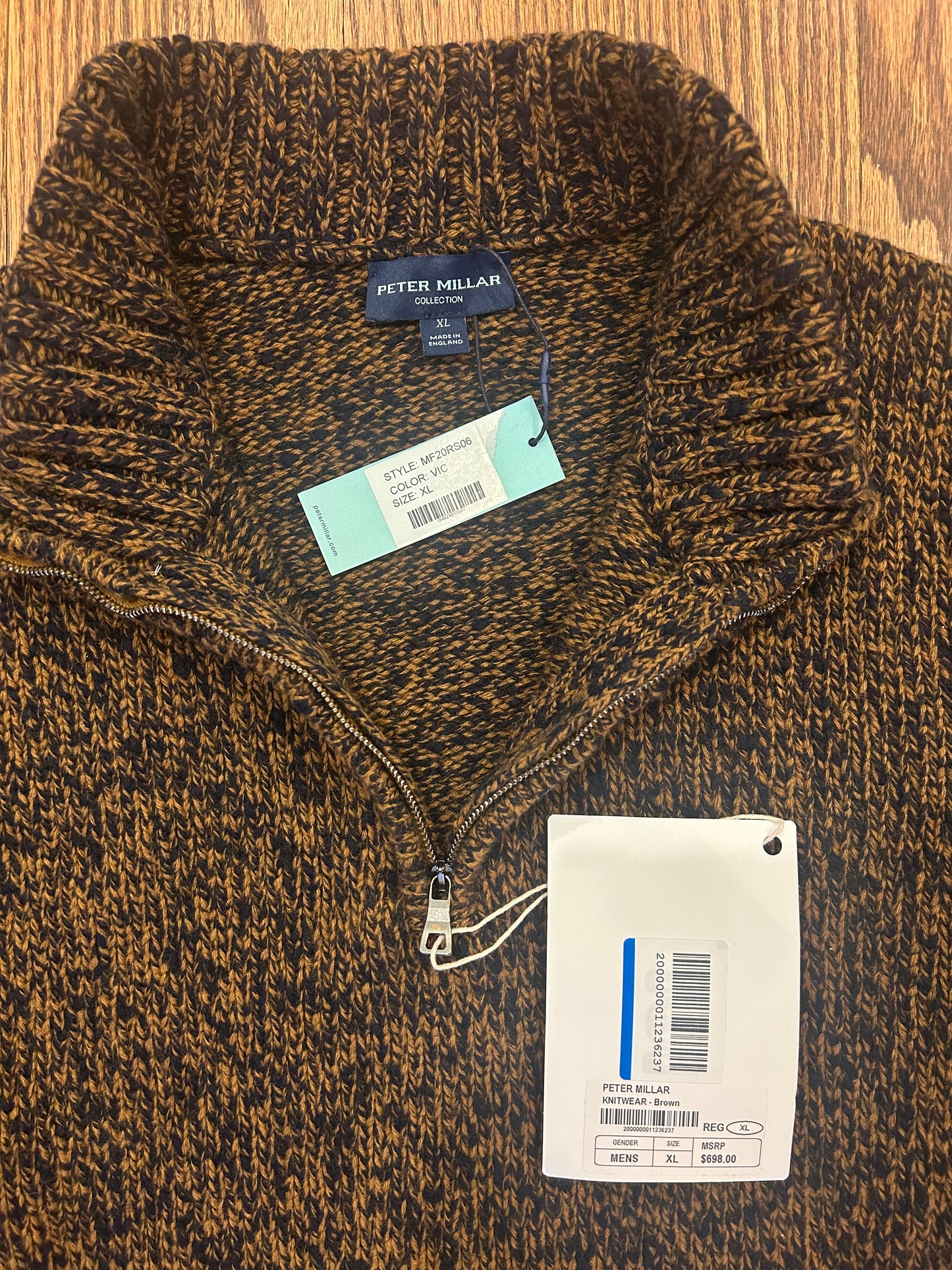 Men’s XL Peter Millar Wool/Cashmere Quarter Zip Sweater