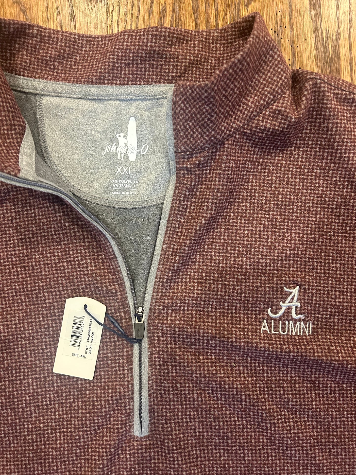 Men’s 2XL Johnnie-O Alabama Crimson Tide Alumni Quarter Zip