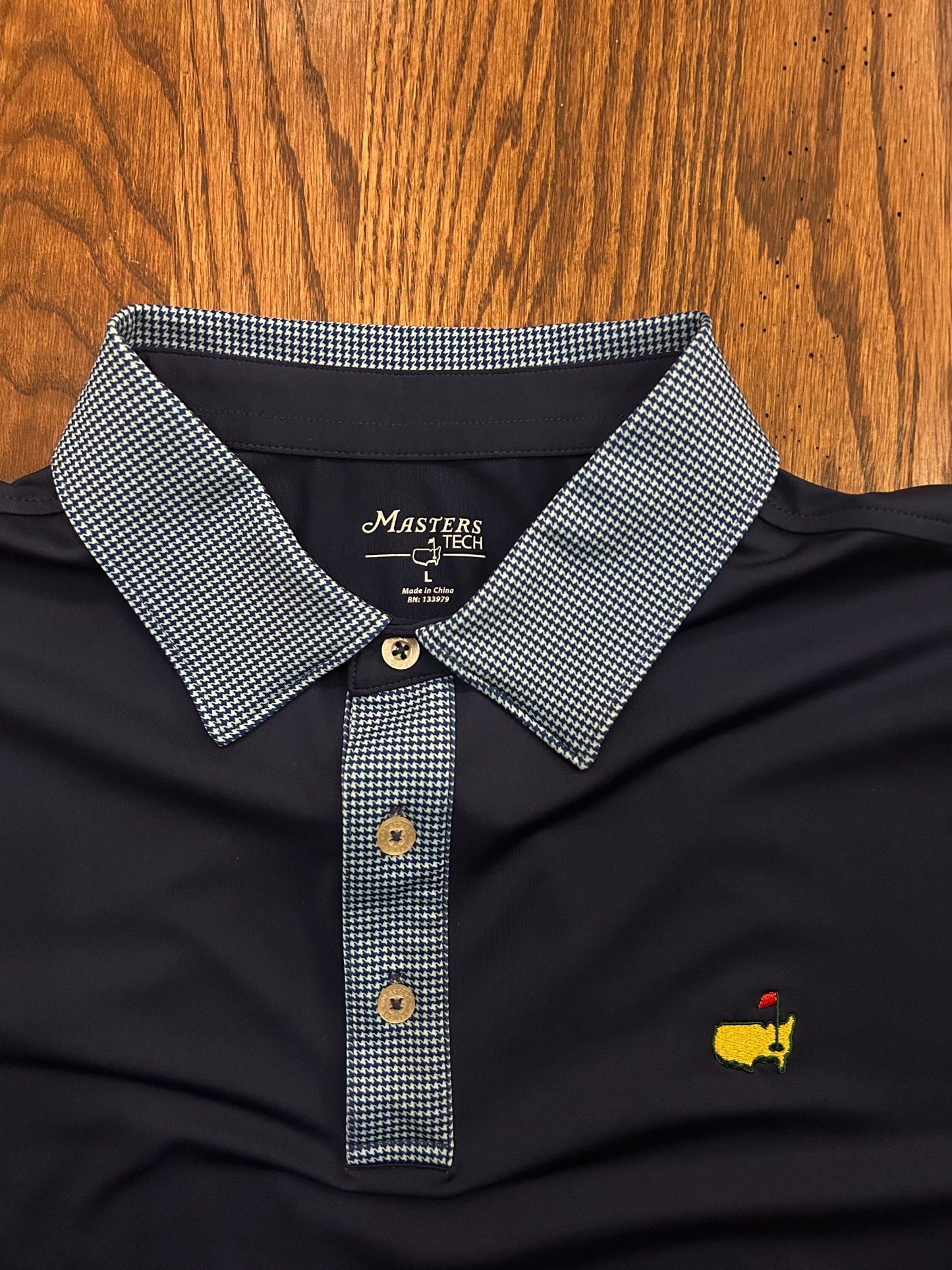 Men’s Large Masters Tech Houndstooth Collared Polo