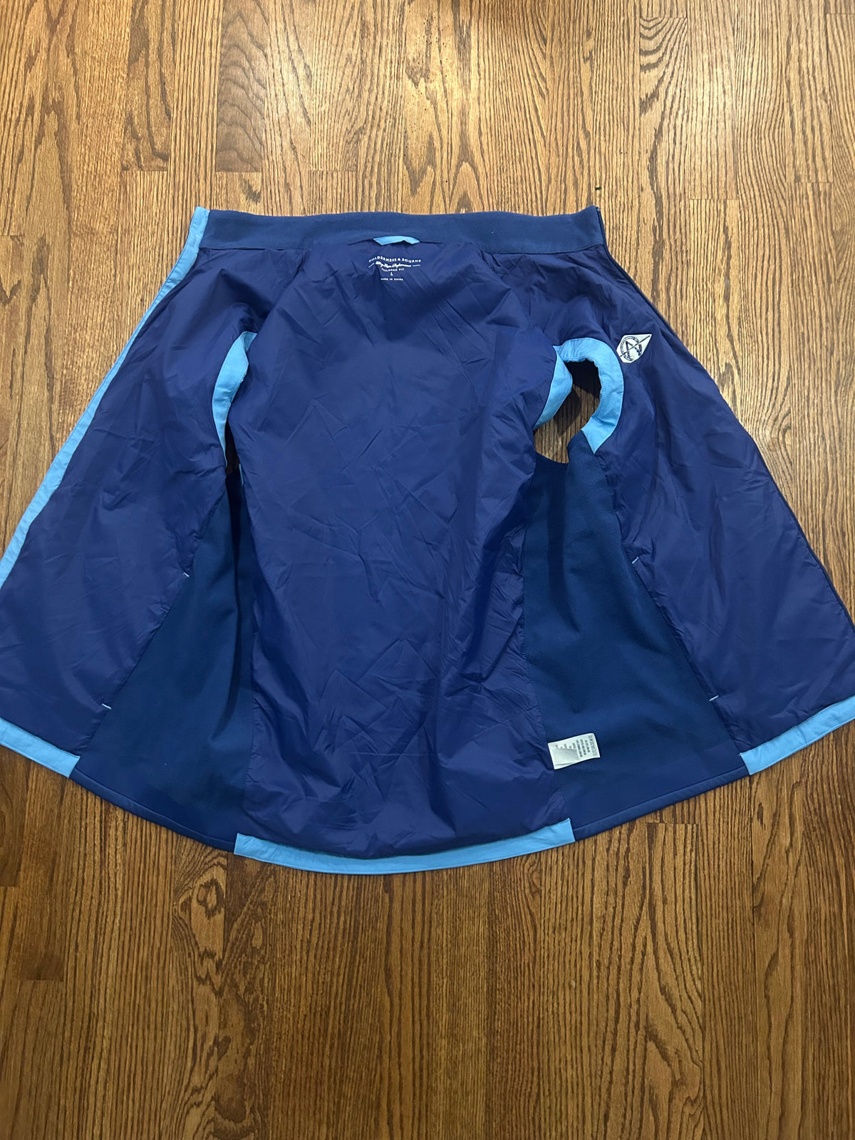 Holderness & Bourne Men's Large Light Blue Insulated Golf Vest Full Zip Logo