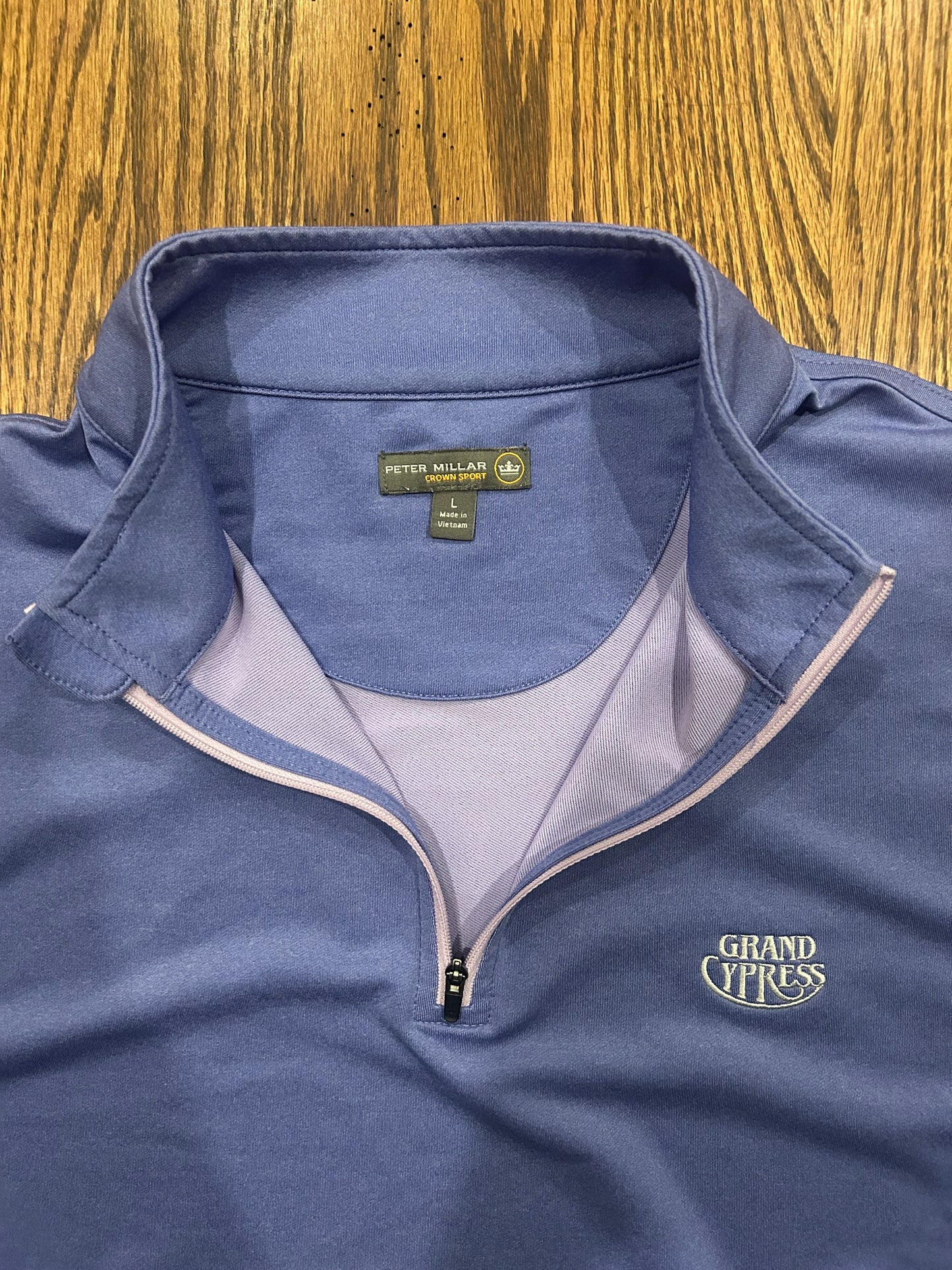 Men’s Large Peter Millar Grand Cypress Quarter Zip Golf Vest Light Blue Orlando