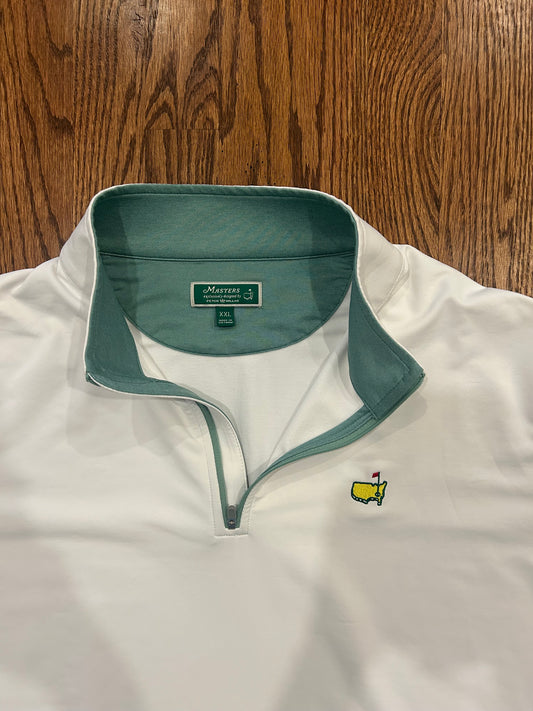 Men’s 2XL Masters Peter Millar White Golf Quarter Zip Augusta National
