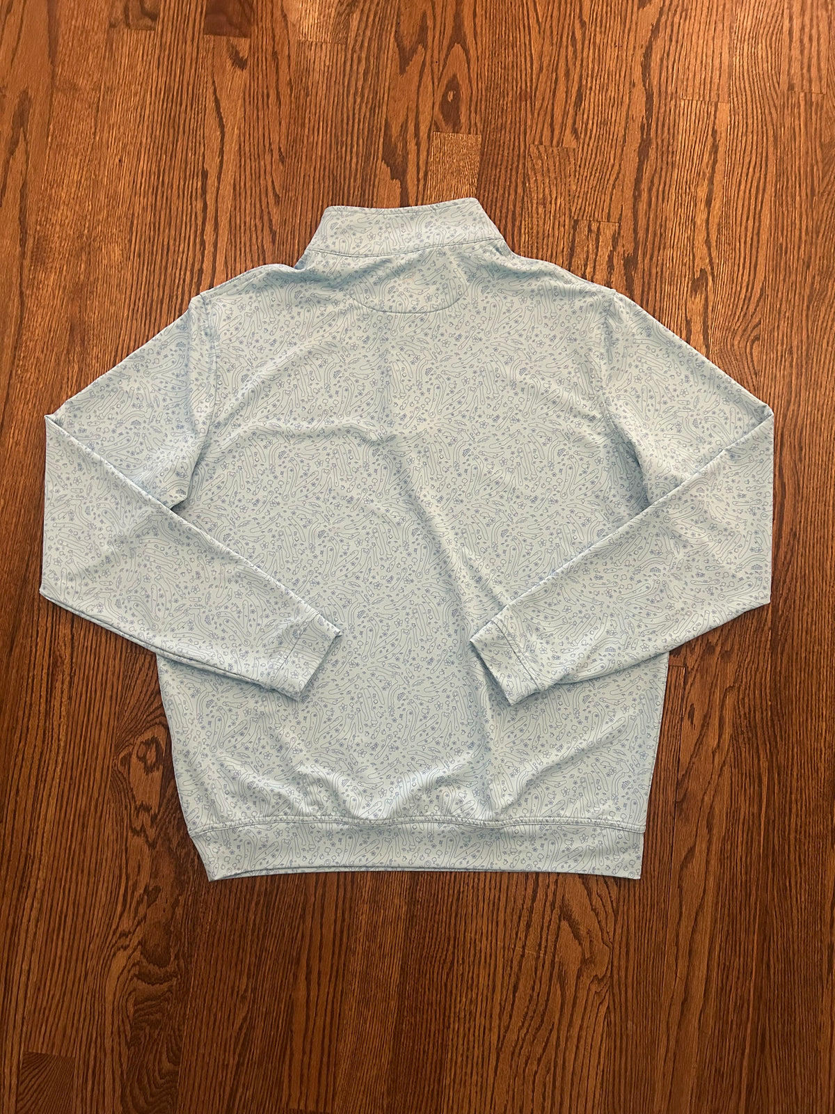 Men’s Large Masters Peter Millar Light Blue Course Layout Quarter Zip Pullover