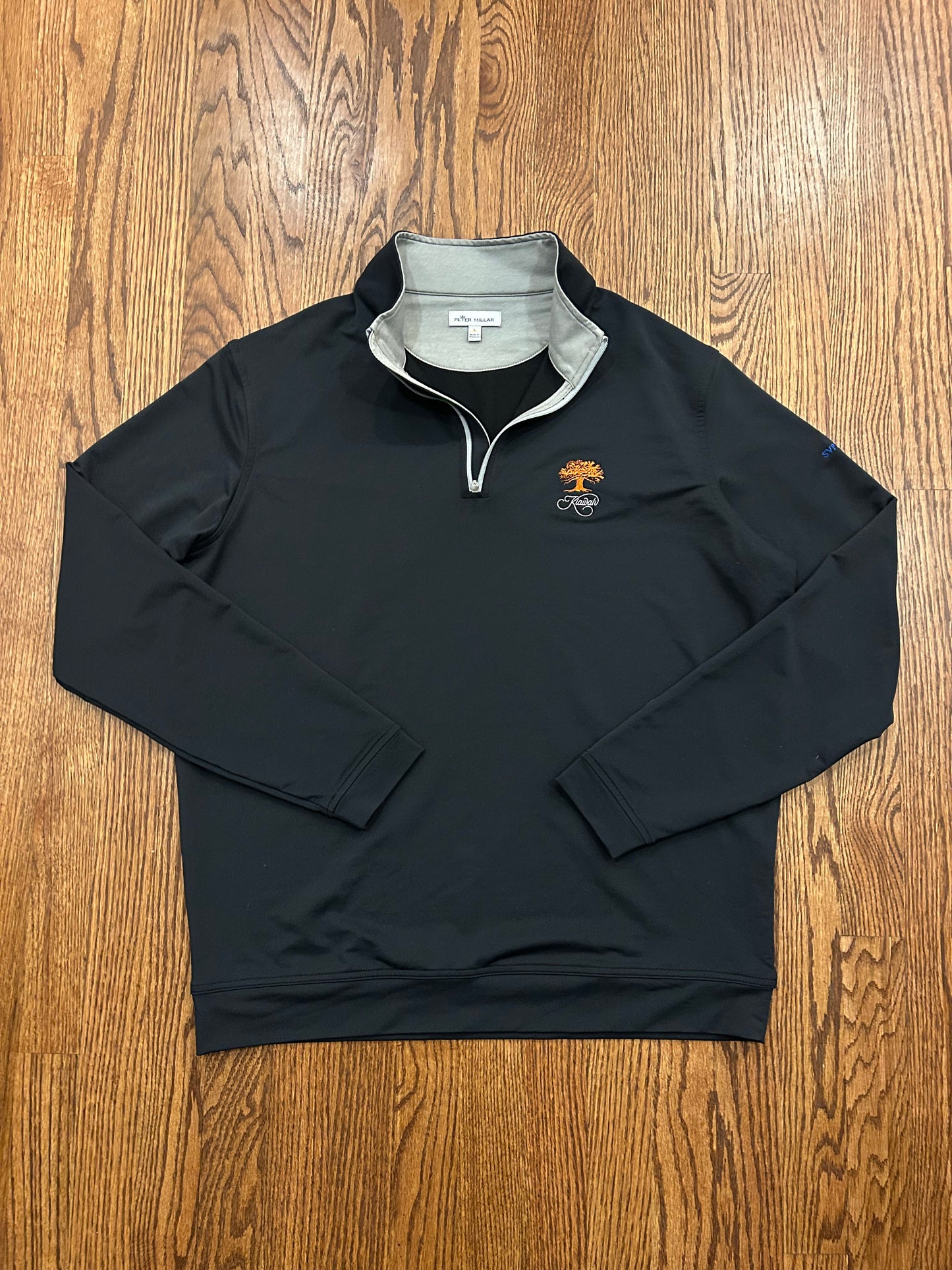 Men’s Large Peter Millar Kiawah Island Black Quarter Zip Golf
