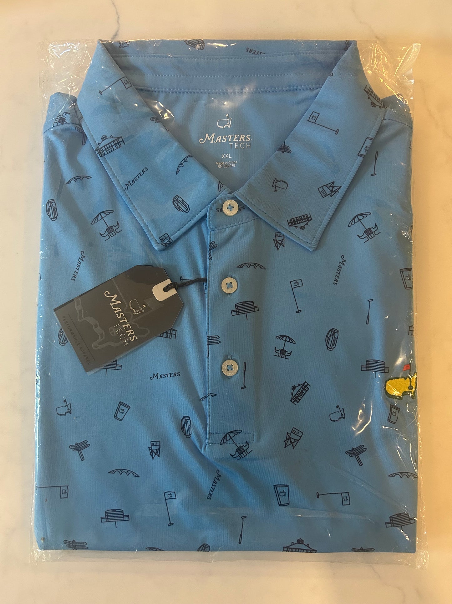 Men’s 2XL Masters Tech Blue Graphic Polo