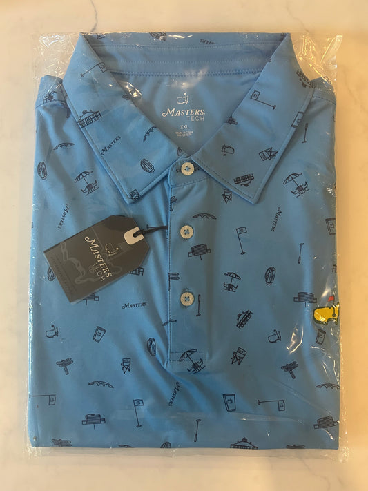 Men’s 2XL Masters Tech Blue Graphic Polo