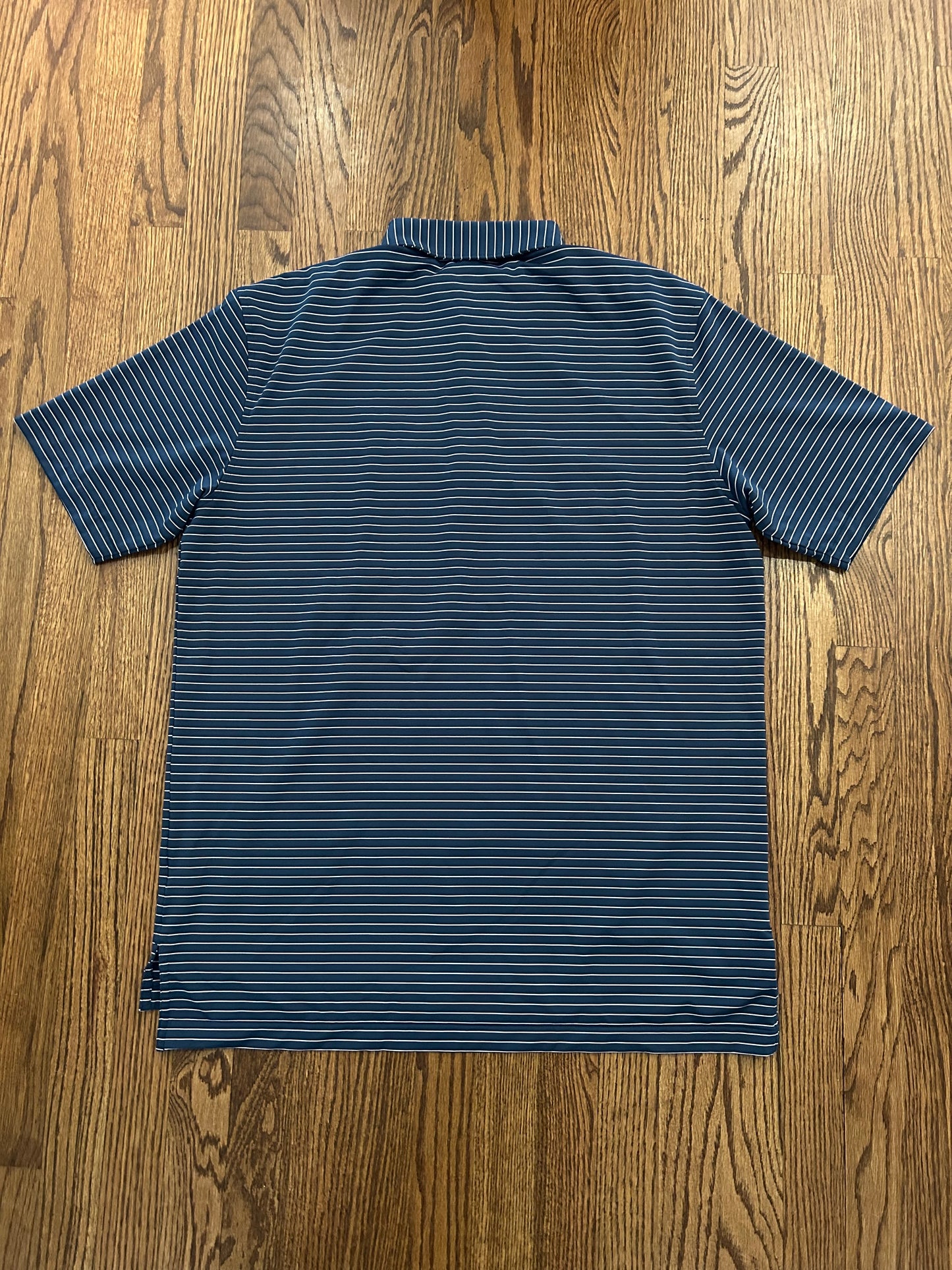 Men’s Large Masters Peter Millar Navy Blue Striped Golf Polo
