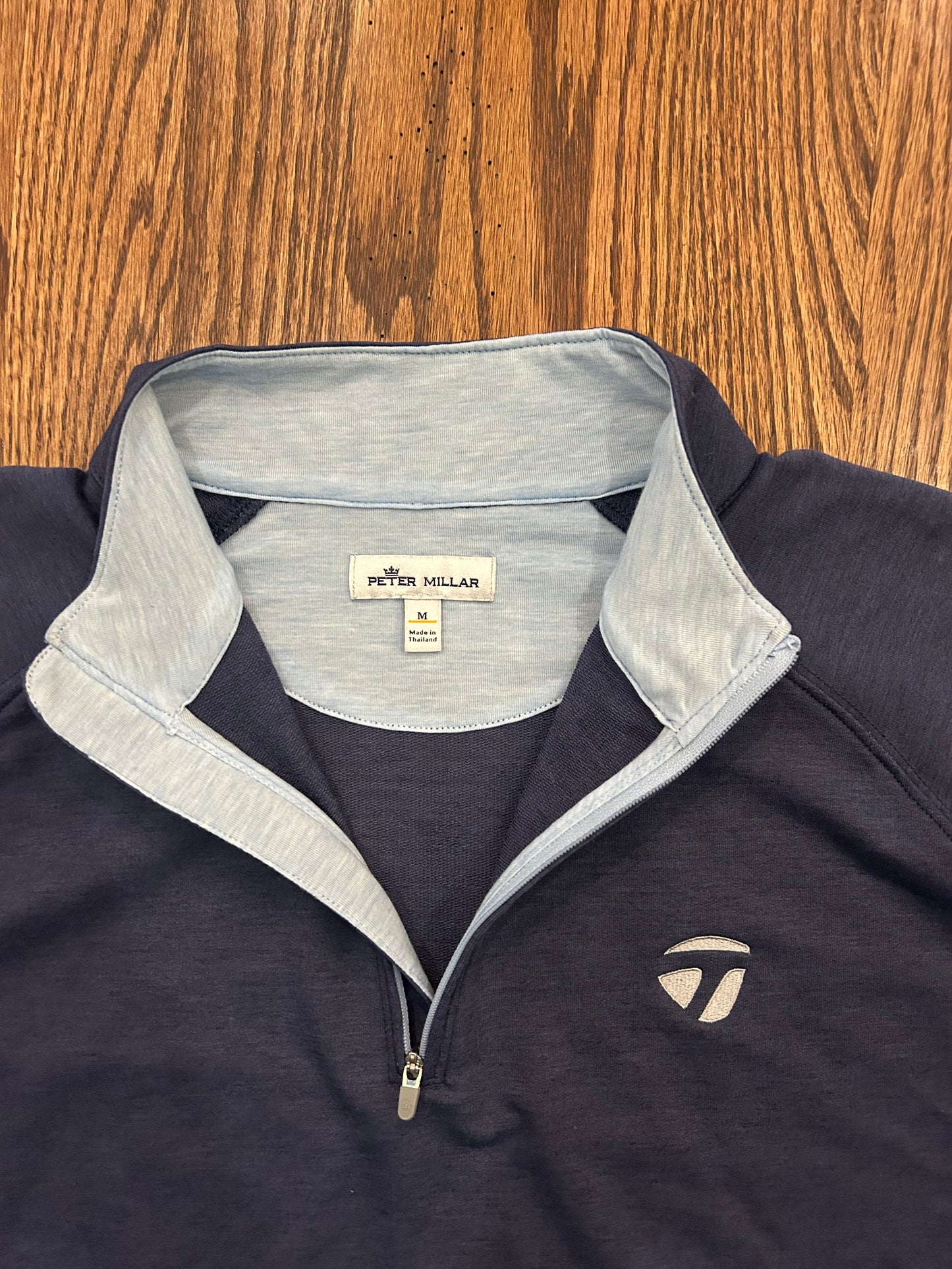 Men’s Medium Peter Millar TaylorMade Performance Golf Quarter Zip Pullover Navy