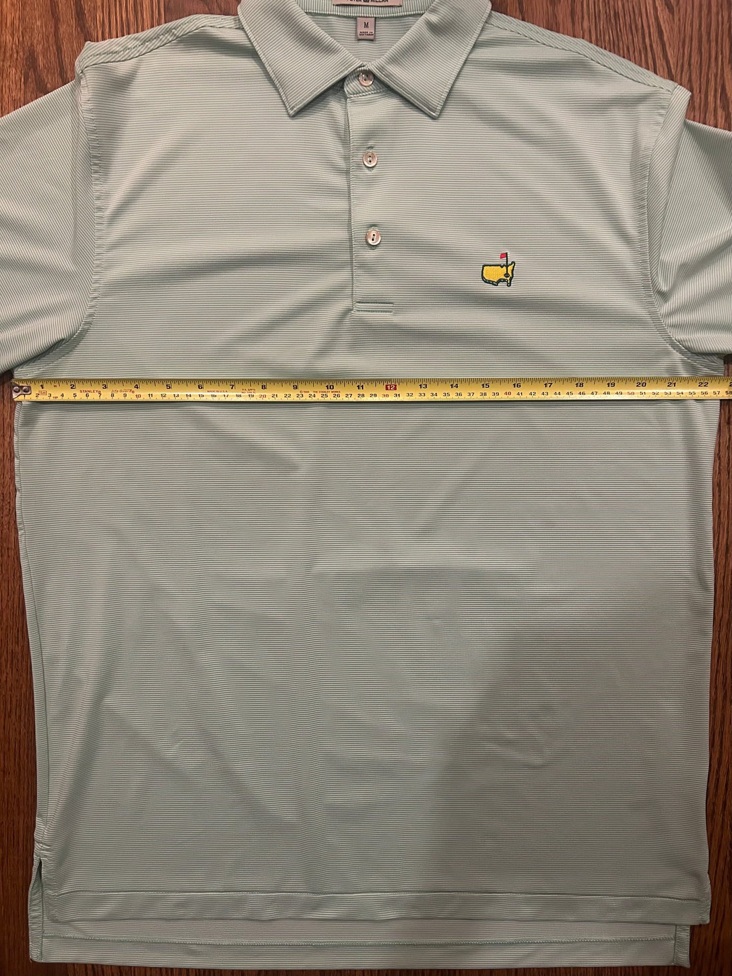 Men’s Medium Masters Peter Millar Light Green Performance Polo Golf Shirt