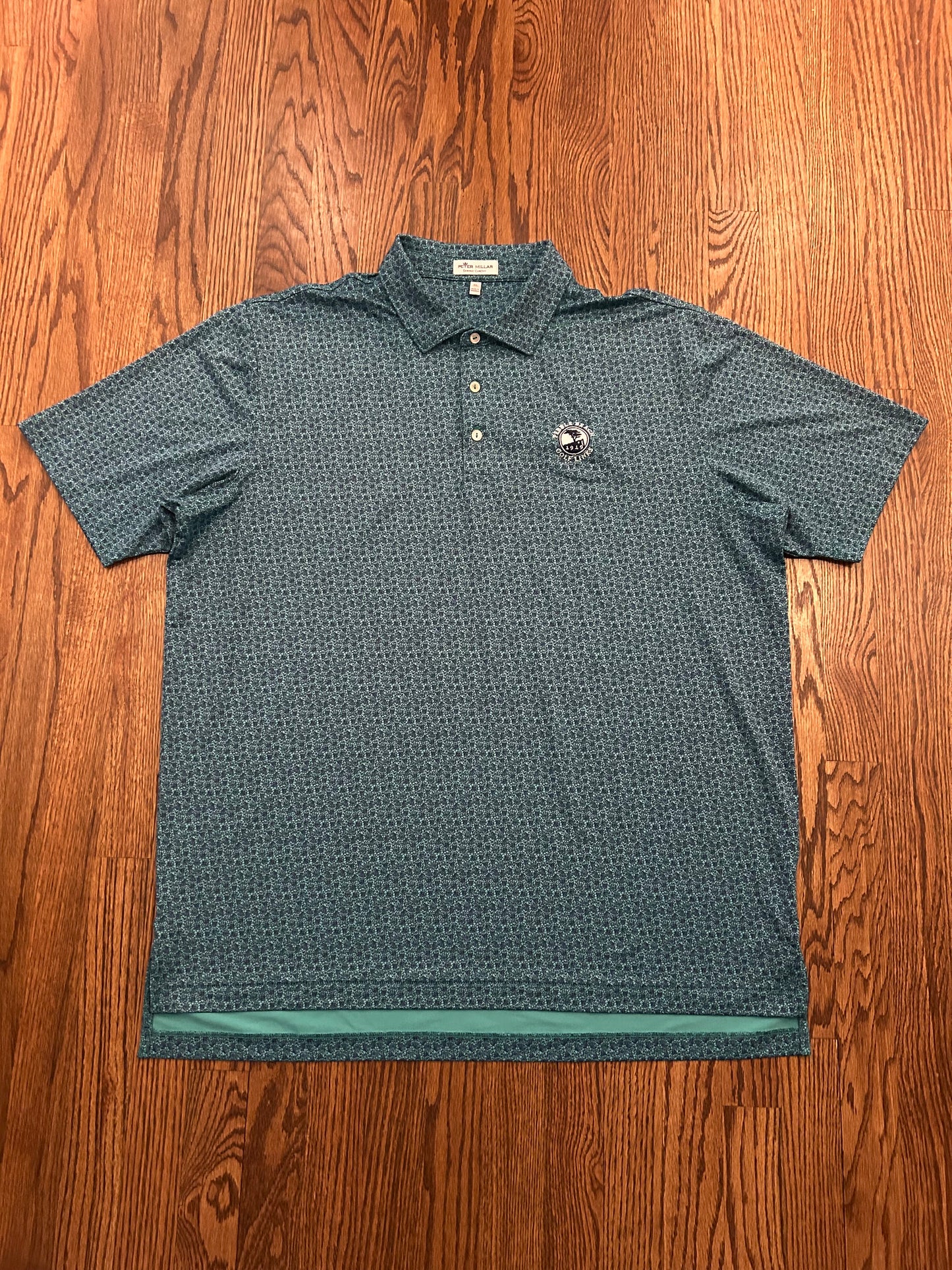 Men’s XL Peter Millar Pebble Beach Golf Links Green Skulls Performance Golf Polo