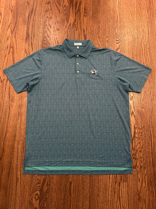 Men’s XL Peter Millar Pebble Beach Golf Links Green Skulls Performance Golf Polo