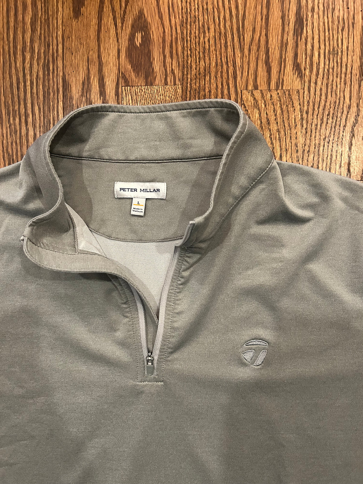 Peter Millar TaylorMade Golf Quarter Zip Mens Large Gray Performance Pullover