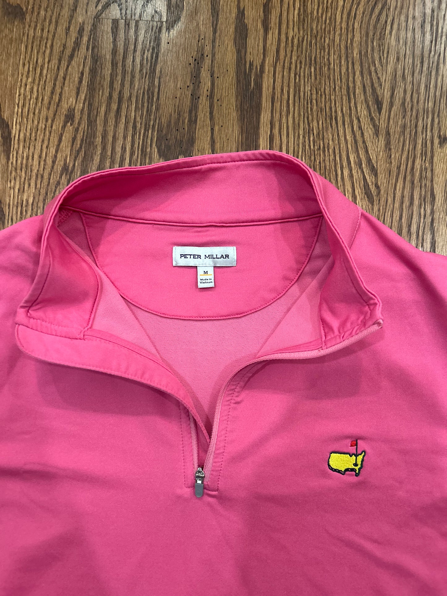 Men’s Medium Masters Peter Millar Pink Quarter Zip Golf