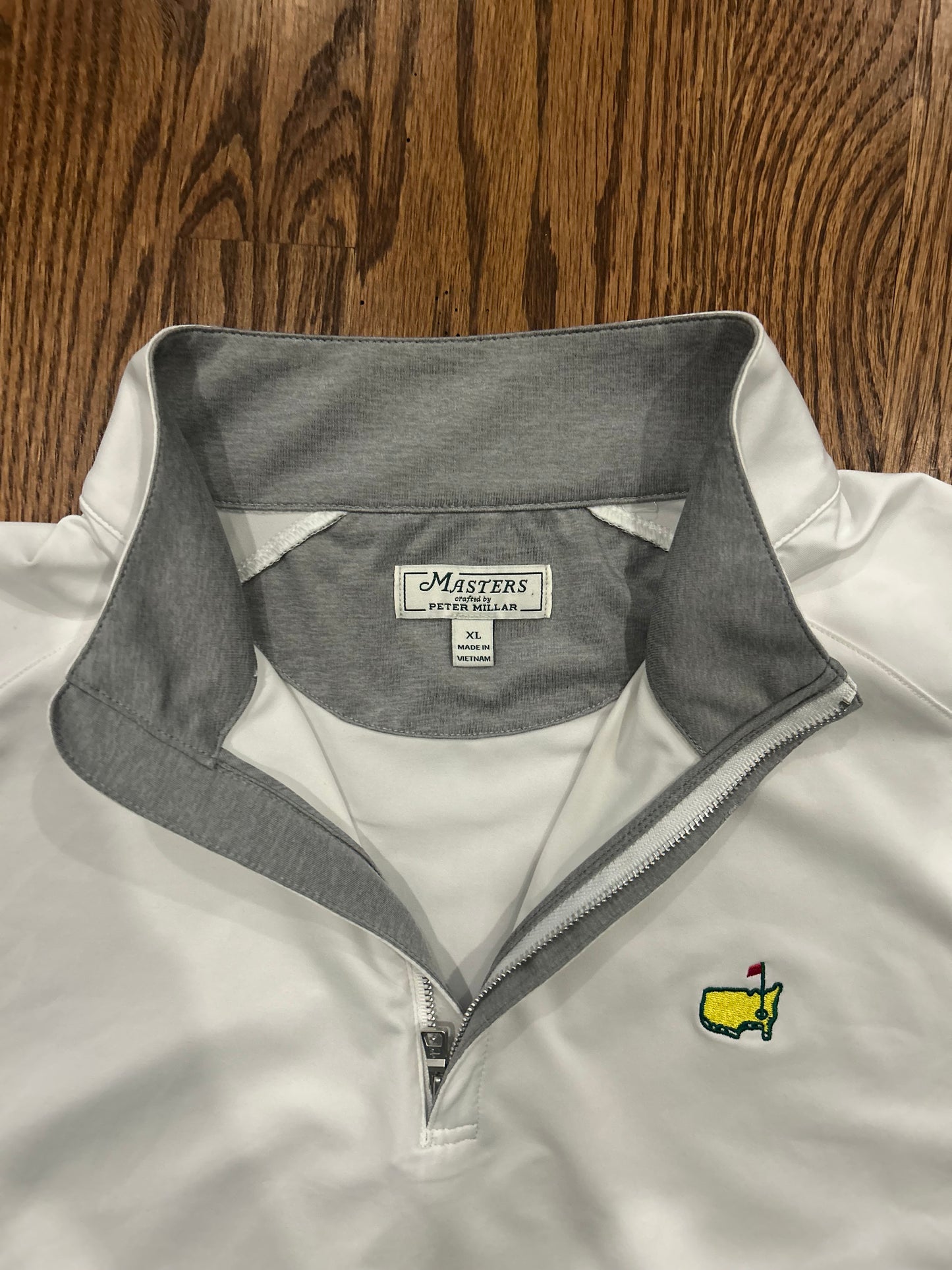 Men’s XL White Masters Peter Millar Performance Quarter Zip