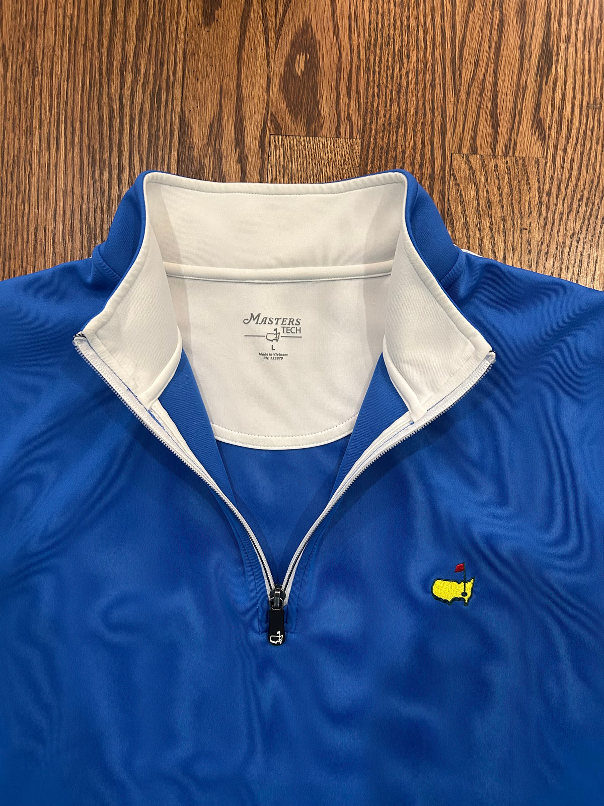 Men’s Large Blue Masters Tech Quarter Zip Golf Pullover Augusta National Angc
