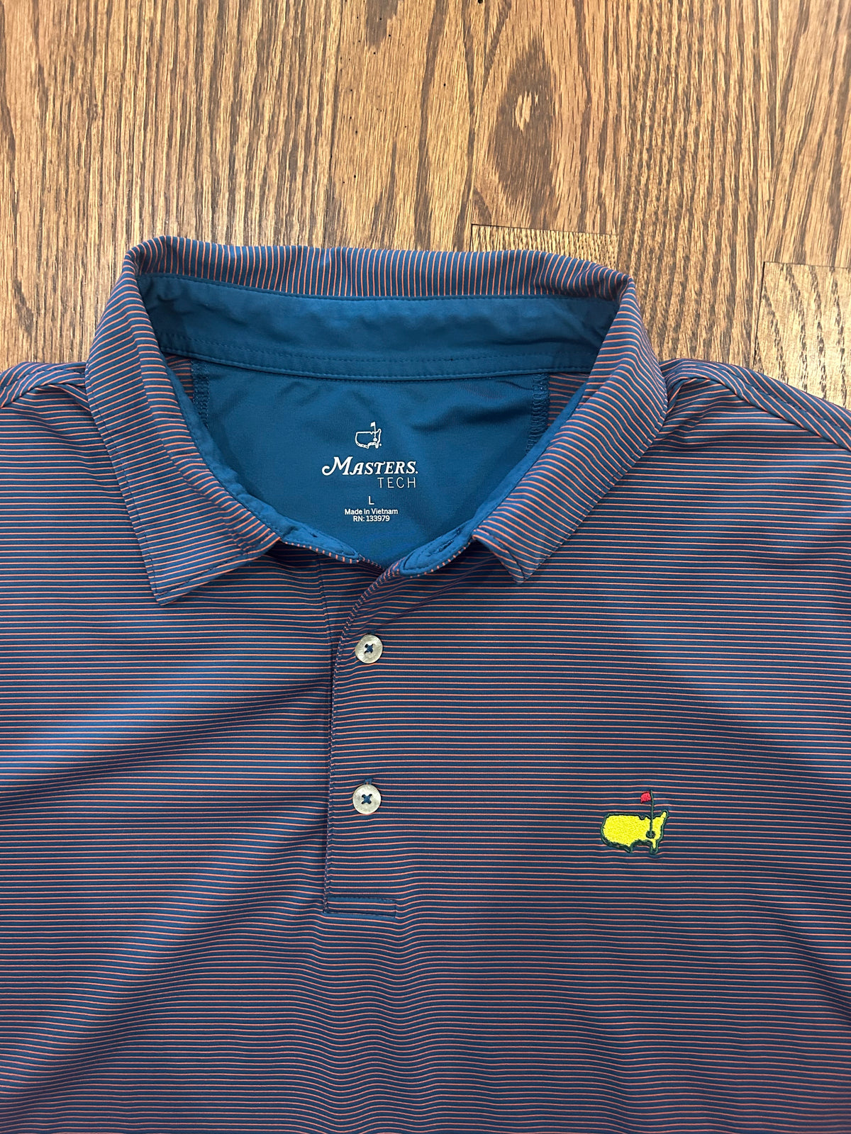 Men’s Small Masters Tech Navy Purple Drinks Graphic Performance Golf Polo