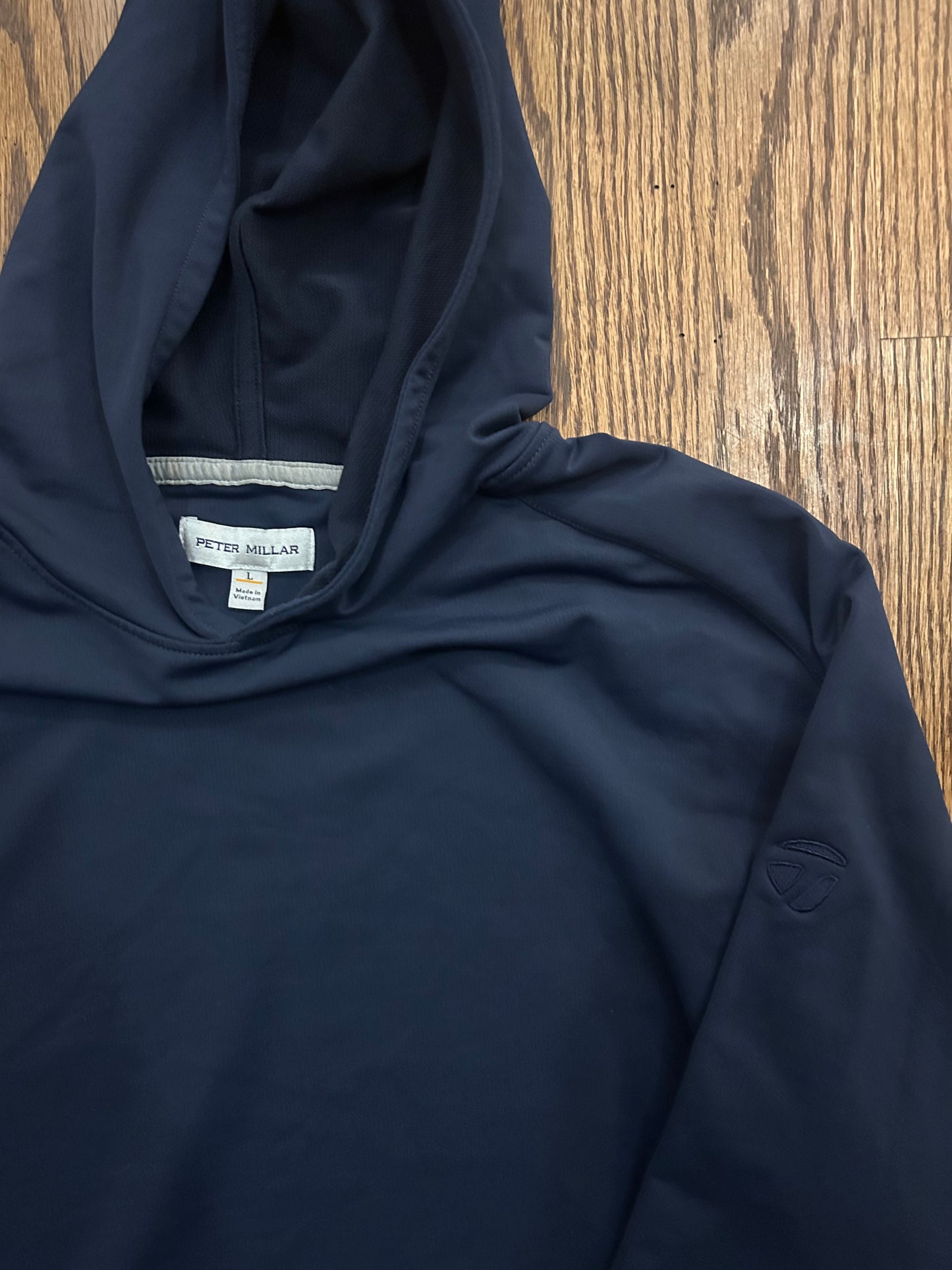 Men’s Large Peter Millar x TaylorMade Performance Golf Hoodie Navy Blue