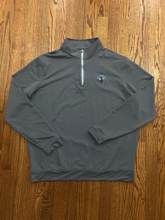 Men's Large Peter Millar Pebble Beach Golf Links Gray Quarter Zip Pullover