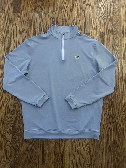 Peter Millar Sage Valley Golf Club Purple Striped Quarter Zip Pullover Large Men