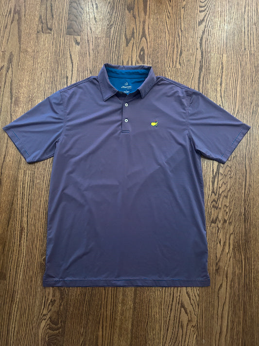 Men’s Small Masters Tech Navy Purple Drinks Graphic Performance Golf Polo