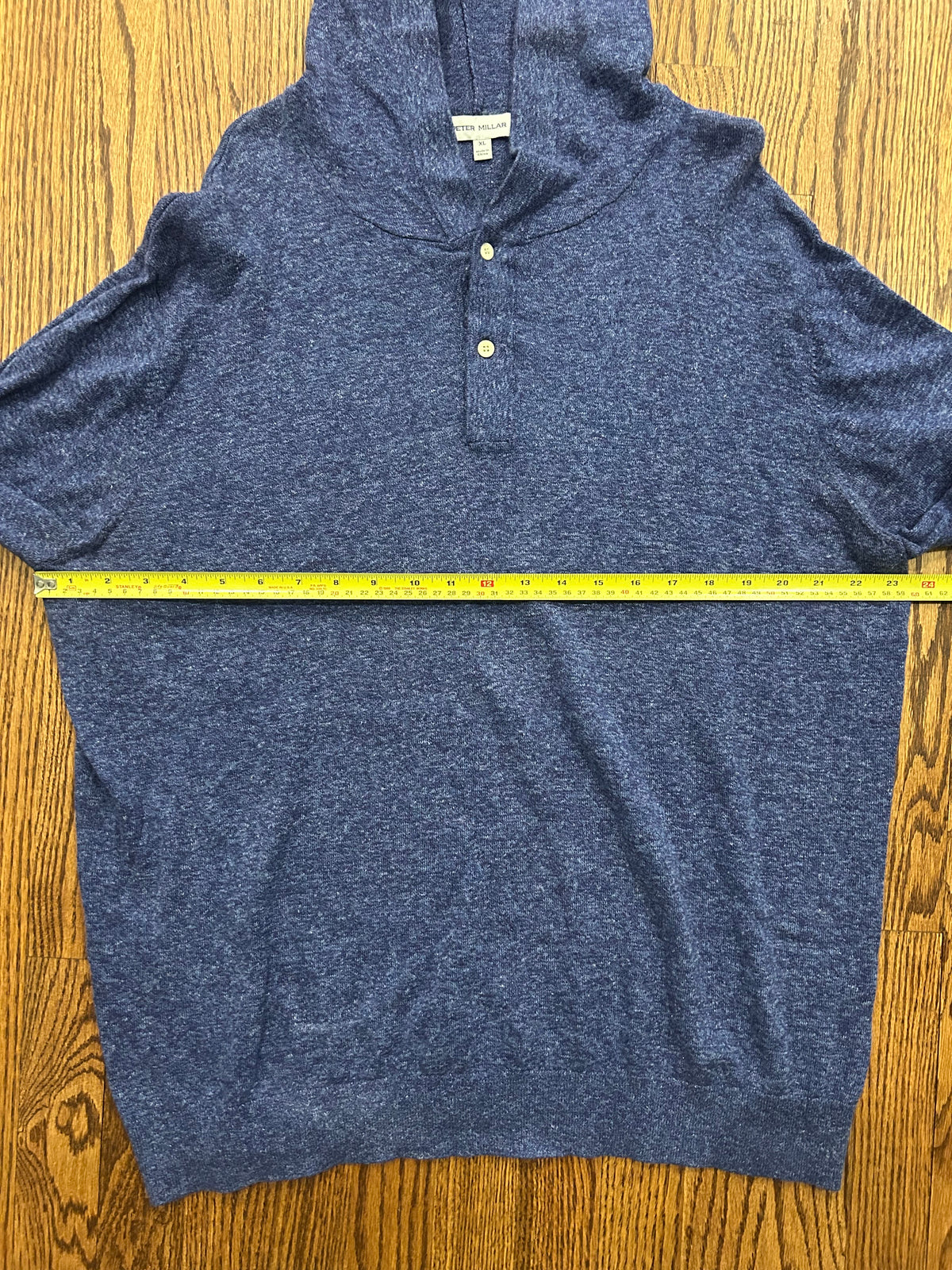 Peter Millar Pebble Beach Men’s XL Blue Golf Hoodie 80/20 Cotton Linen