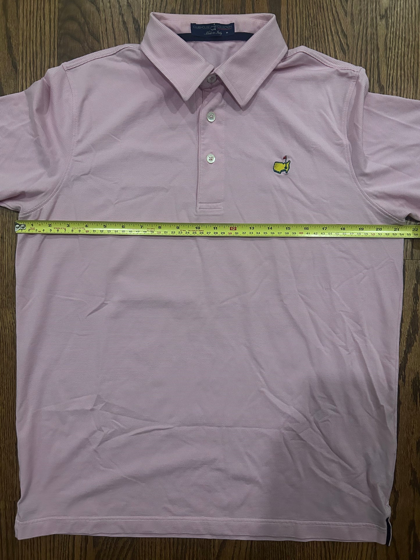 Men’s Medium Masters Clubhouse Collection Pink Cotton Blend Golf Polo Augusta National