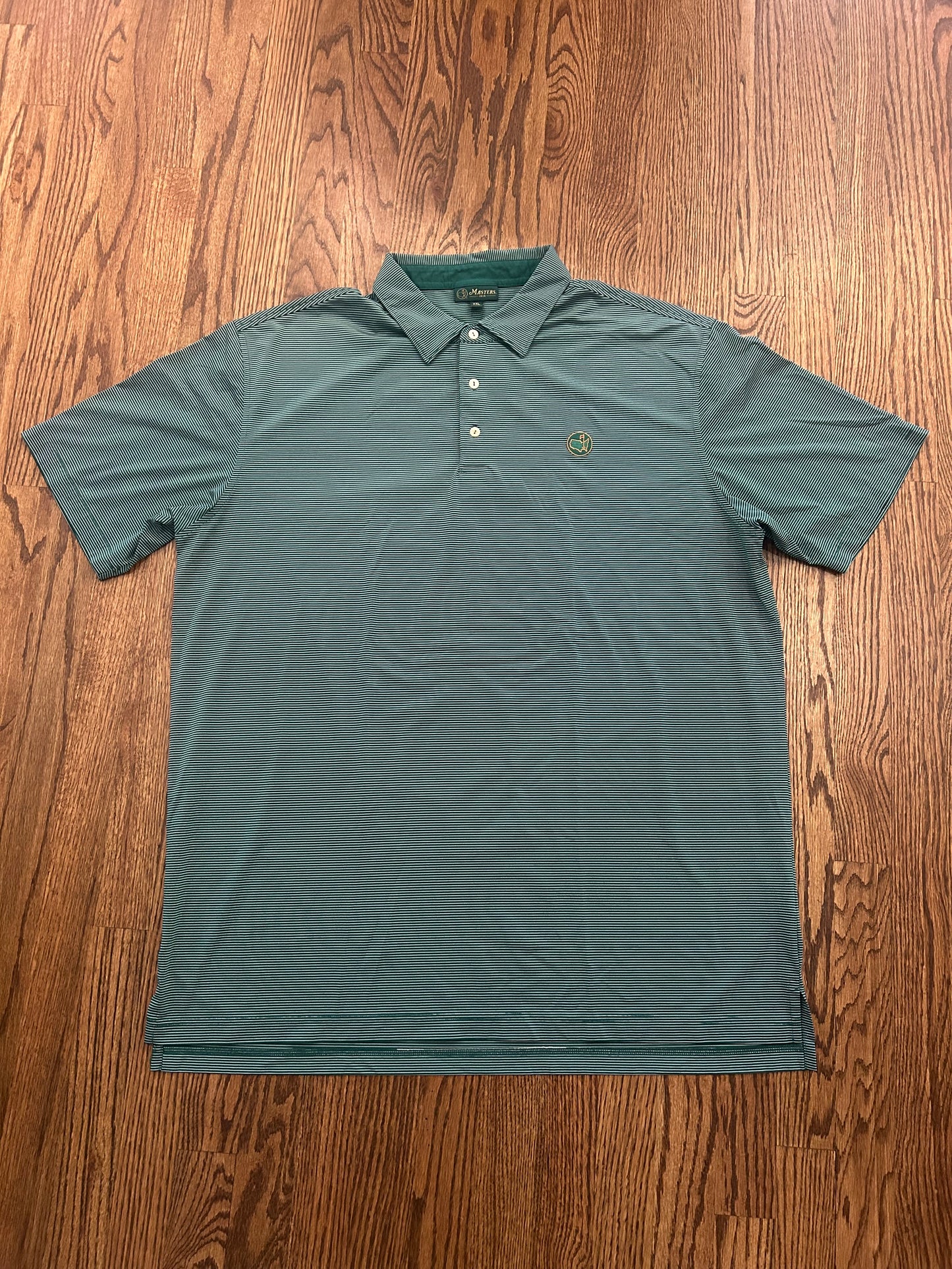 Men’s 2XL Masters 1934 Berckmans Place Green Striped Performance Polo