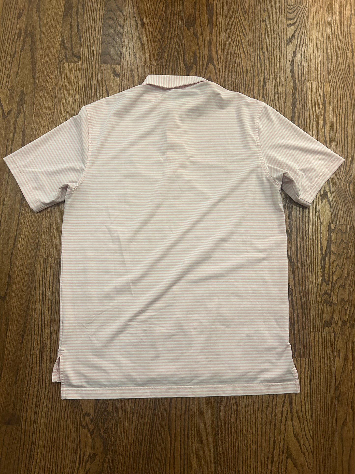 Men’s Medium Masters Peter Millar Pink Striped Performance Polo Augusta National