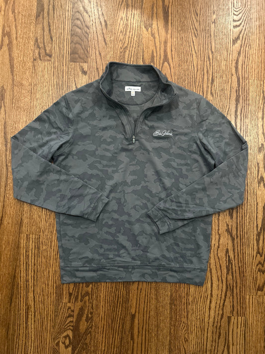 Men’s Small Peter Millar Sea Island Golf Gray Camp Performance Quarter Zip