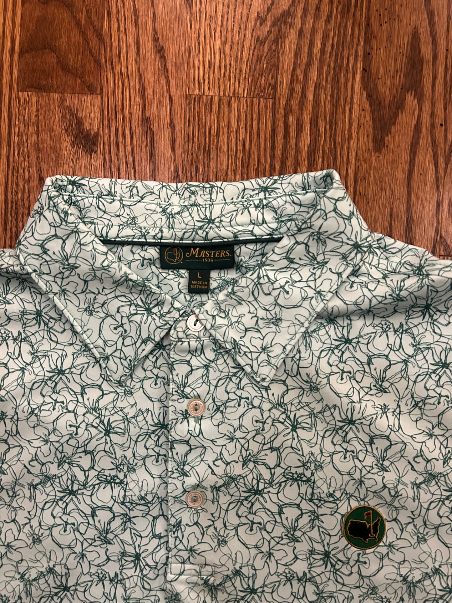 Men’s Large Green Floral Masters Berckmans Place Polo