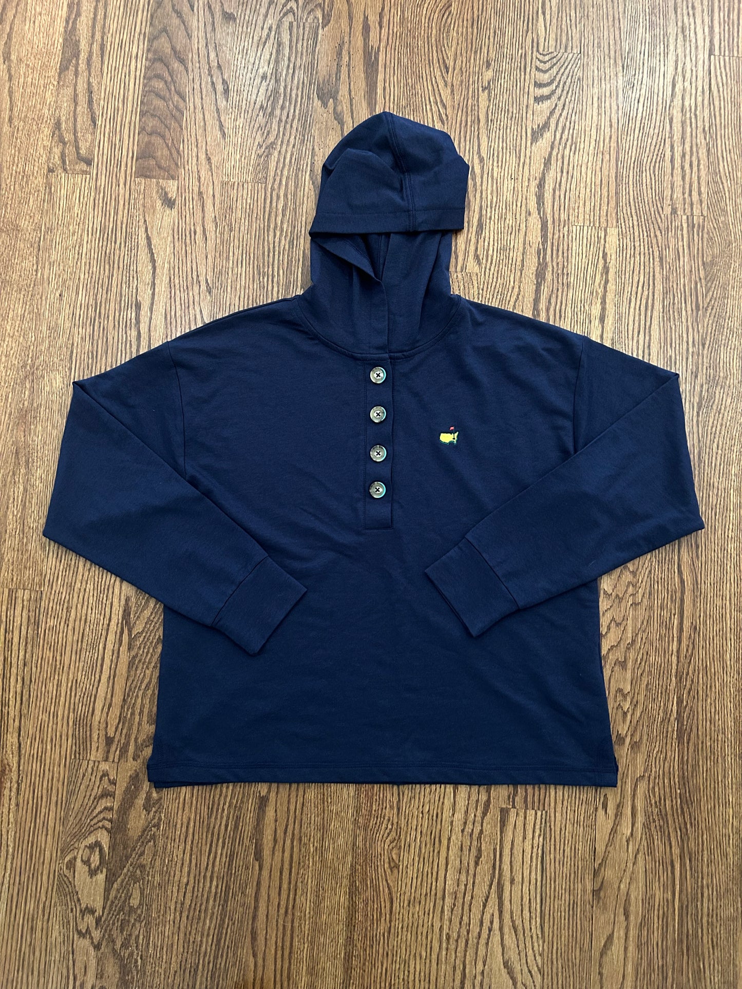 Women’s Medium Masters Magnolia Lane Navy Button Hoodie