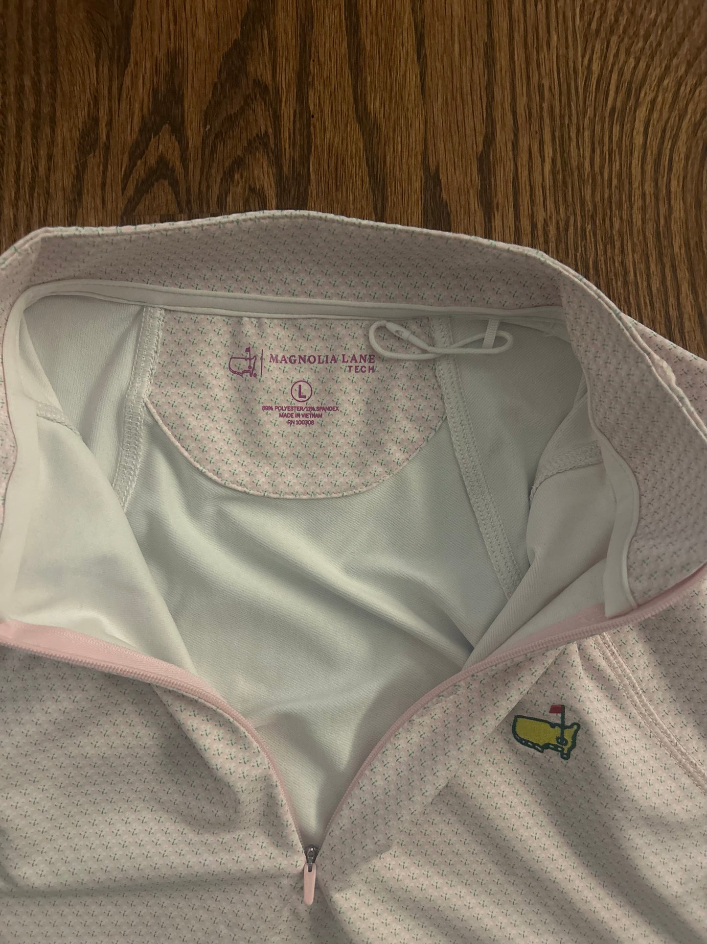 Women’s Large Masters Magnolia Lane Pink Azalea Augusta National Golf Club Performance Quarter Zip Pullover