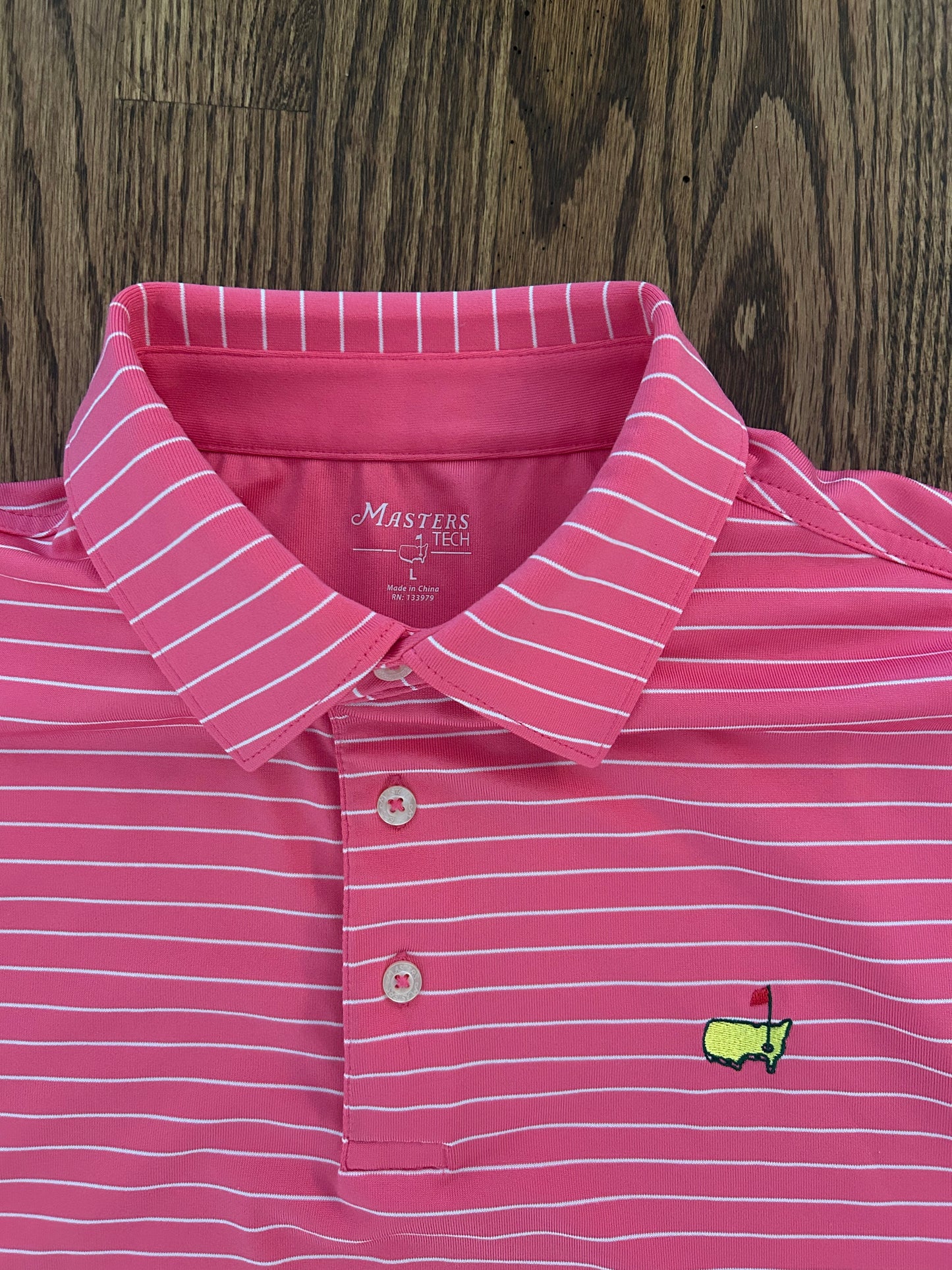 Men’s Large Masters Tech Pink Polo