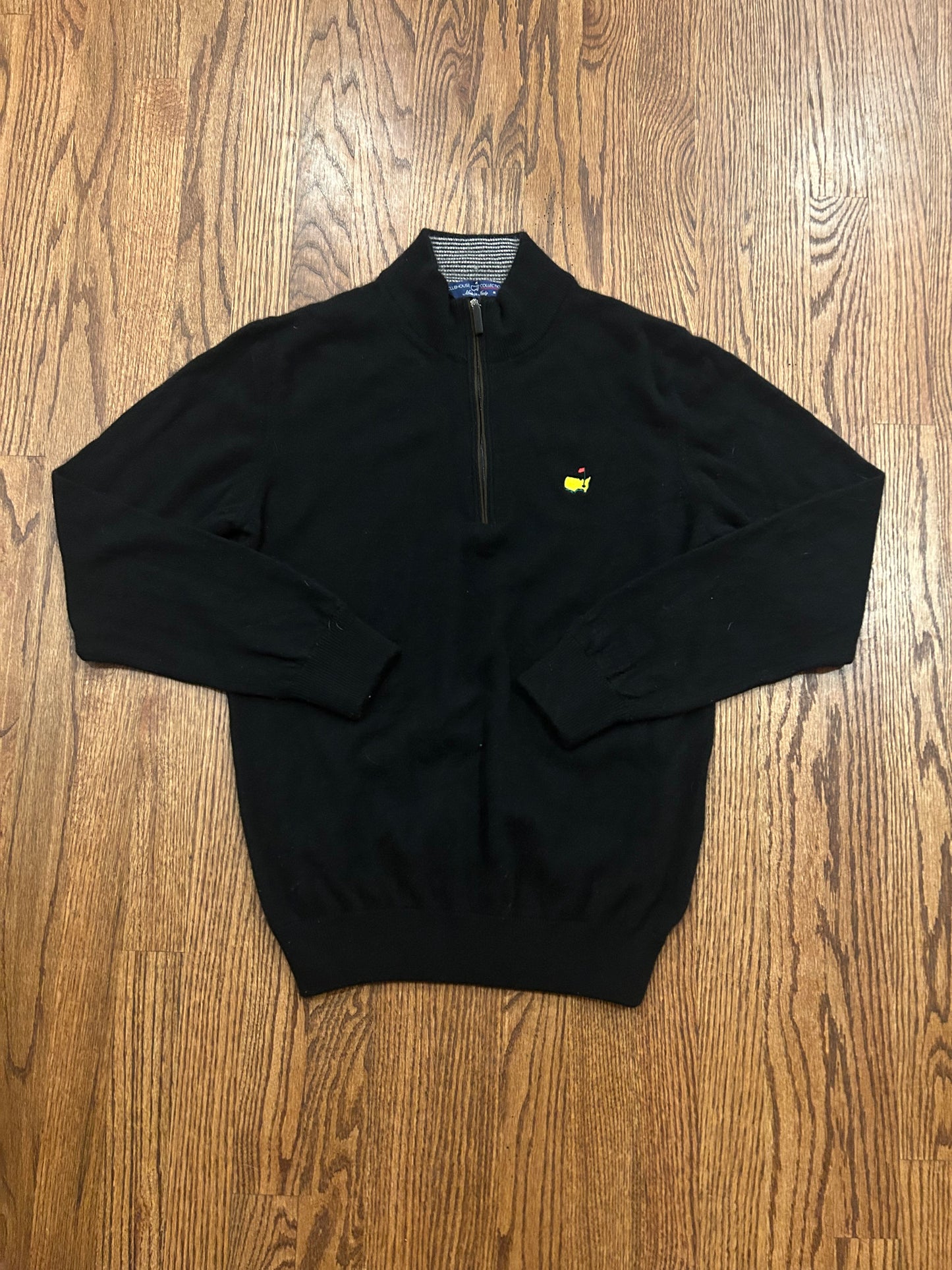 Men’s Medium Masters Clubhouse Collection 100% Cashmere Quarter Zip Sweater