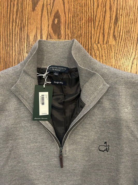 Fairway & Greene Masters Gray Quarter Zip Pullover Large Augusta National Golf
