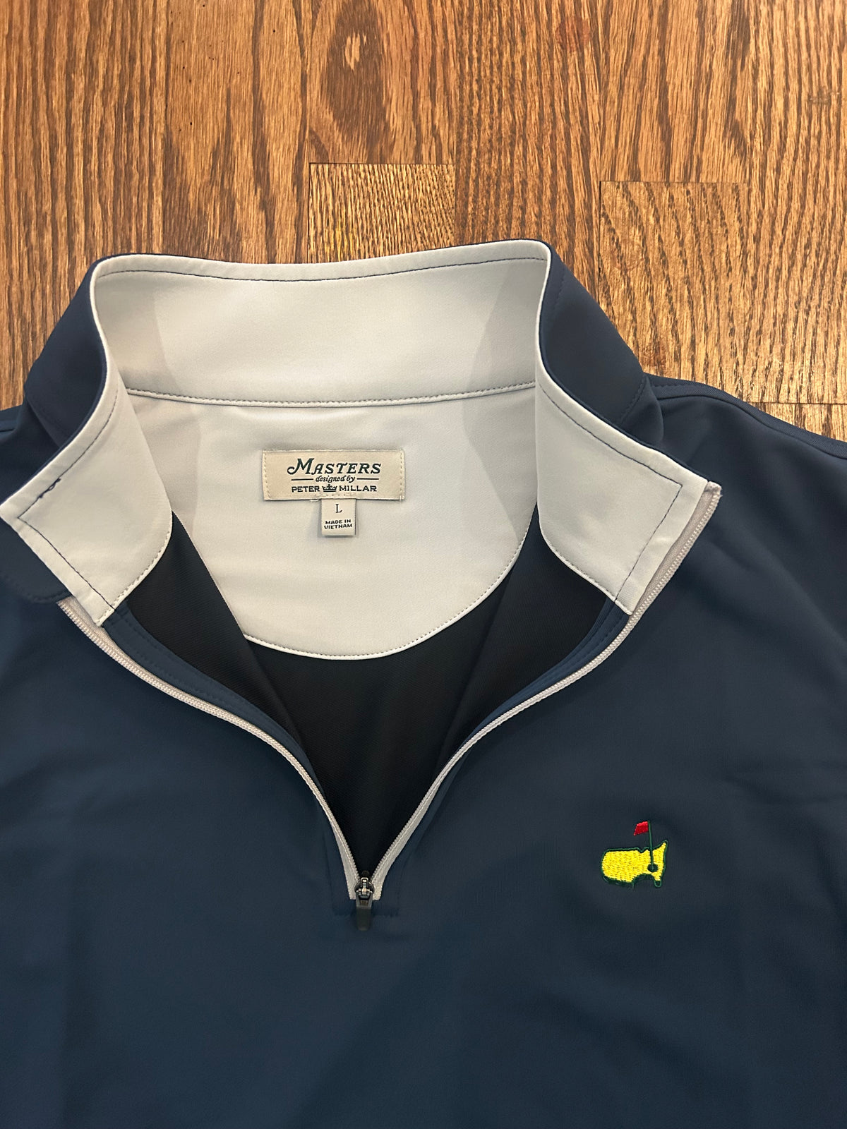 Men's Large Masters Peter Millar Blue Performance Quarter Zip Vest