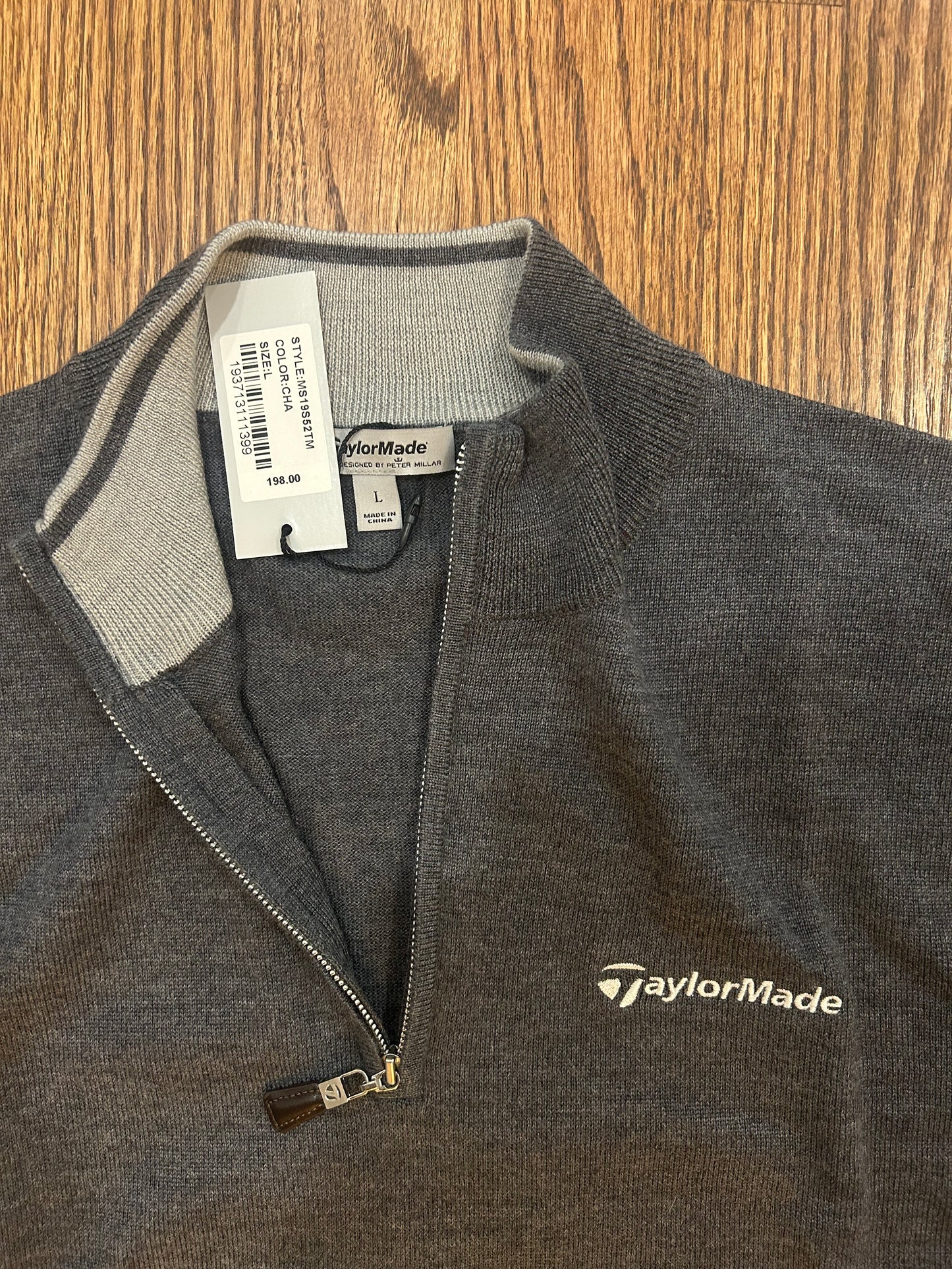 Men’s Large Peter Millar TaylorMade Quarter Zip Sweater