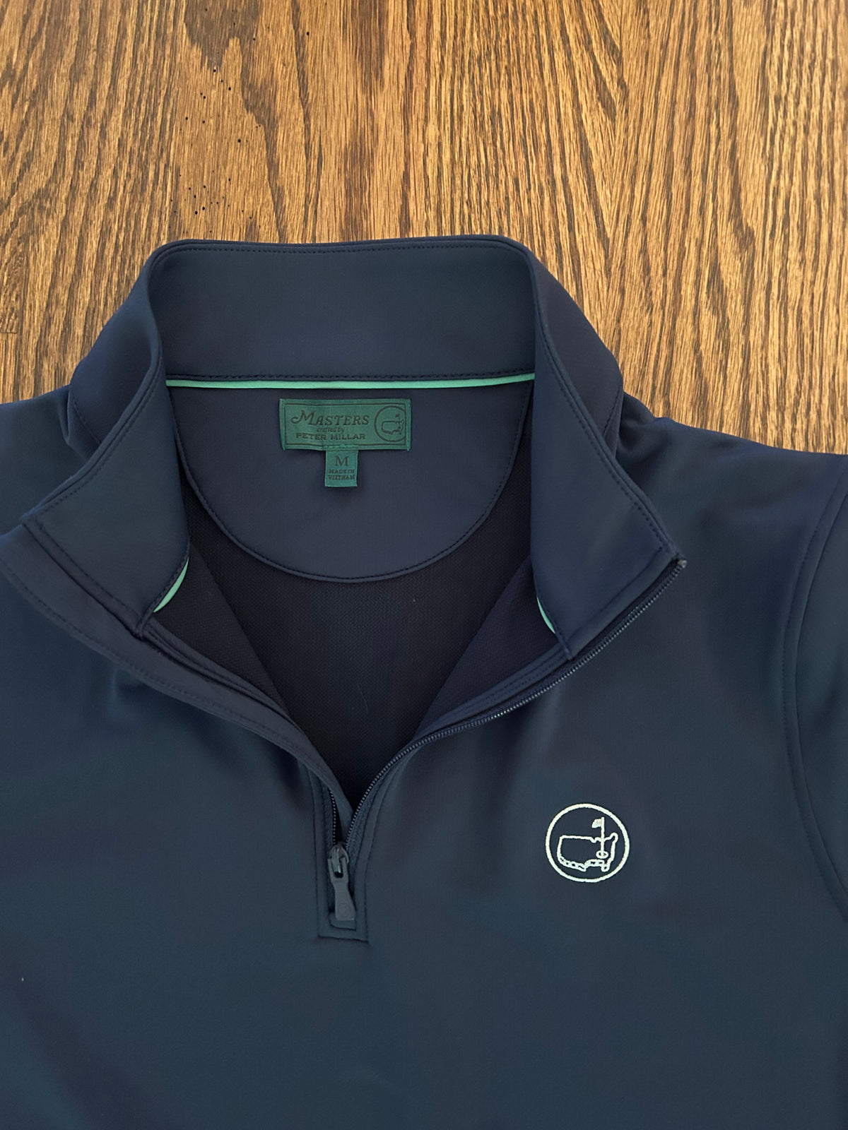 Womens Medium Masters Peter Millar Berckmans Place Navy Quarter Zip Augusta Angc